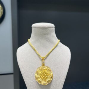 Üç boyutlu dorika top işlemeli kolye ucu 8 ayar